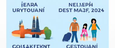 pohled na městskou ulici za deštivého dne, lidé s deštníky, odraz světel v kalužích, moderní budovy na pozadí